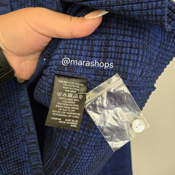 Le Ore Rimini Collared Cardigan Blue - Picture 7 of 7